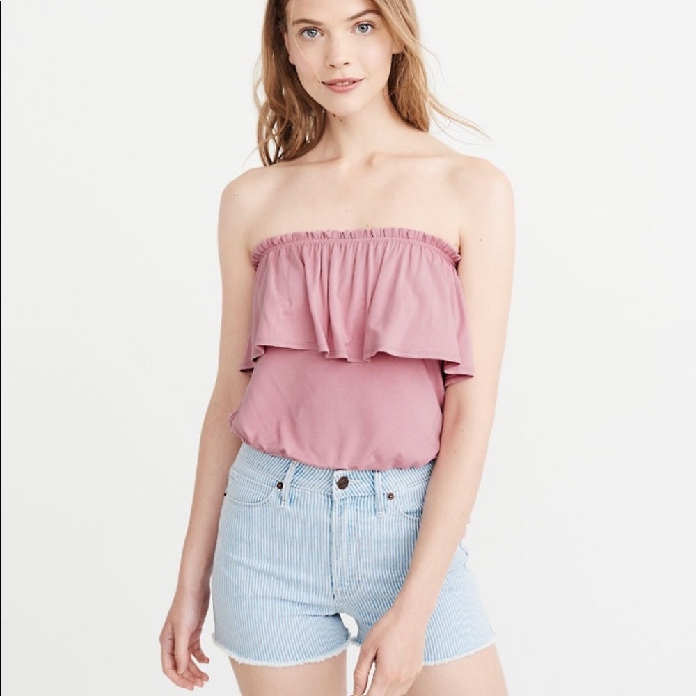 NWT Abercrombie & Fitch ruffle tube top